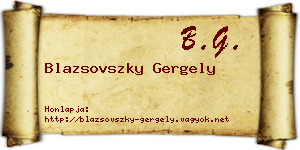 Blazsovszky Gergely névjegykártya