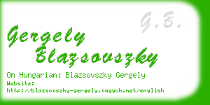 gergely blazsovszky business card